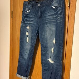 Distressed Blue Jeans